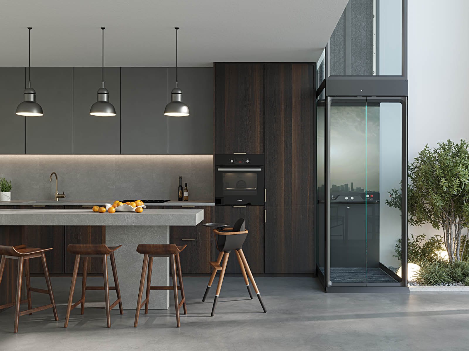 Aritco HomeLift Compact fitted in a family kitchen