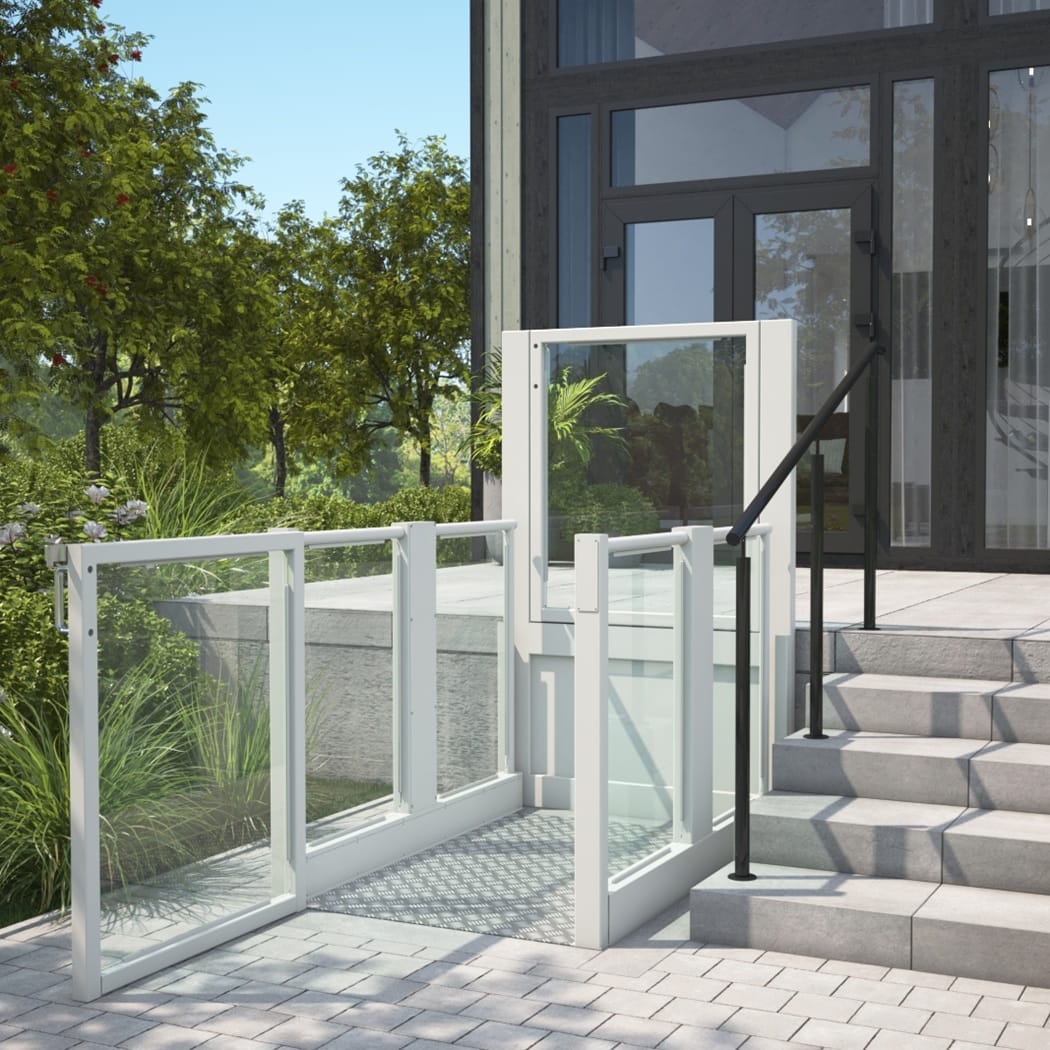 Barduva AGB140 vertical platform lift outdoors