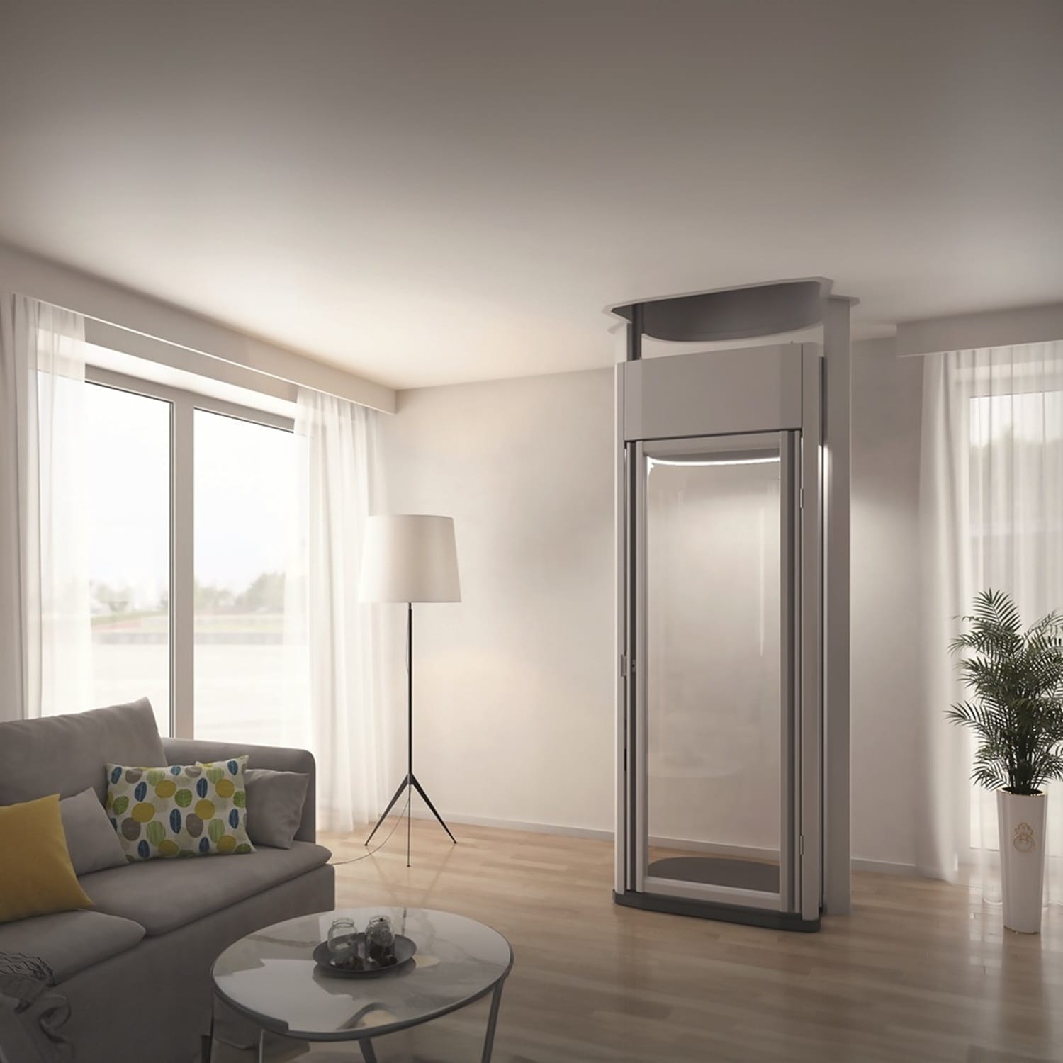 Barduva EMB100 compact home lift in a modern home