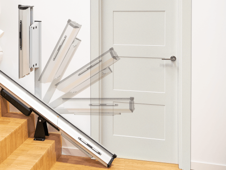S100 automatic folding hinge rail keeping the doorway clear