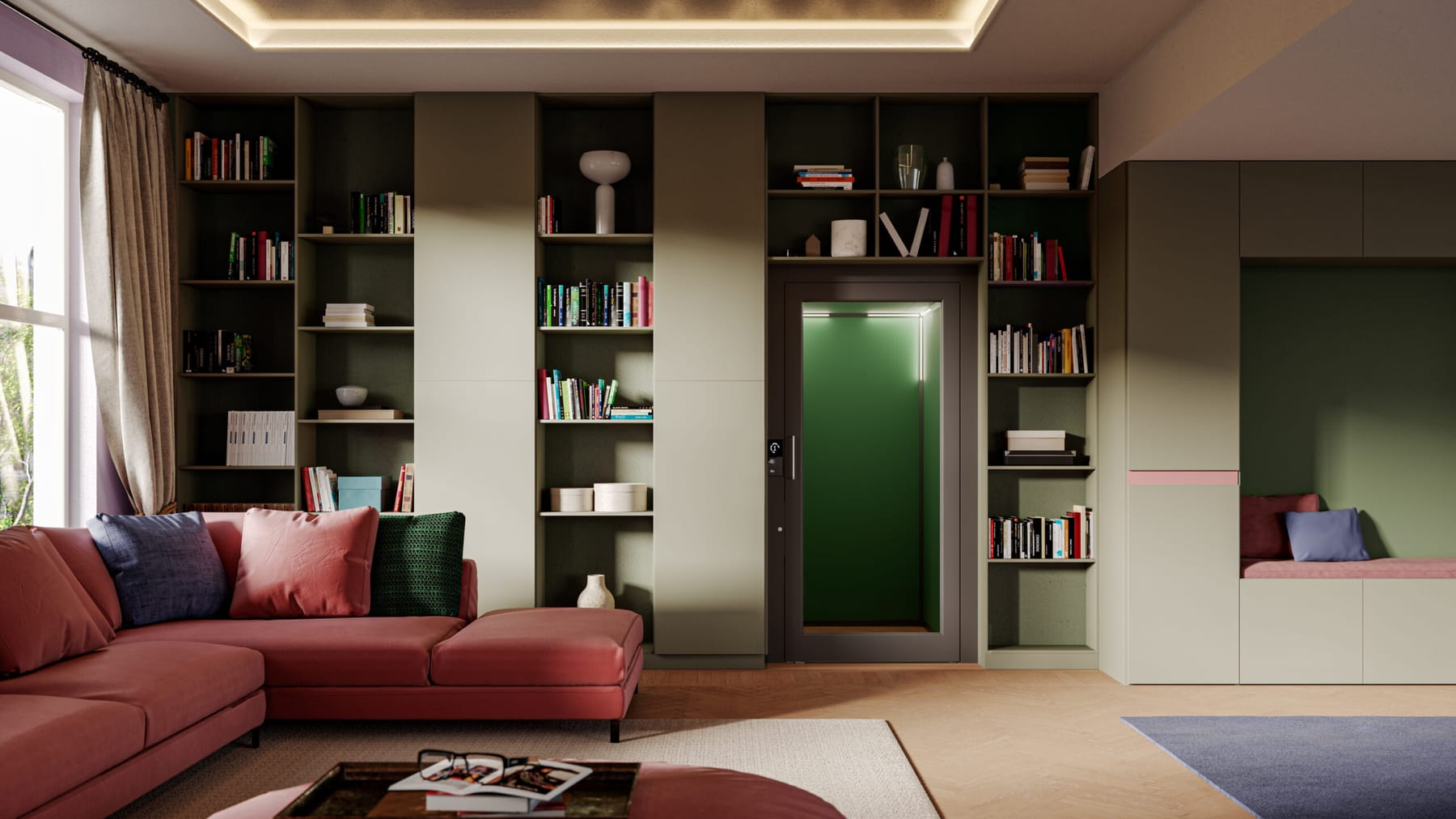 AR:IA home lift in a Scandinavian-style interior