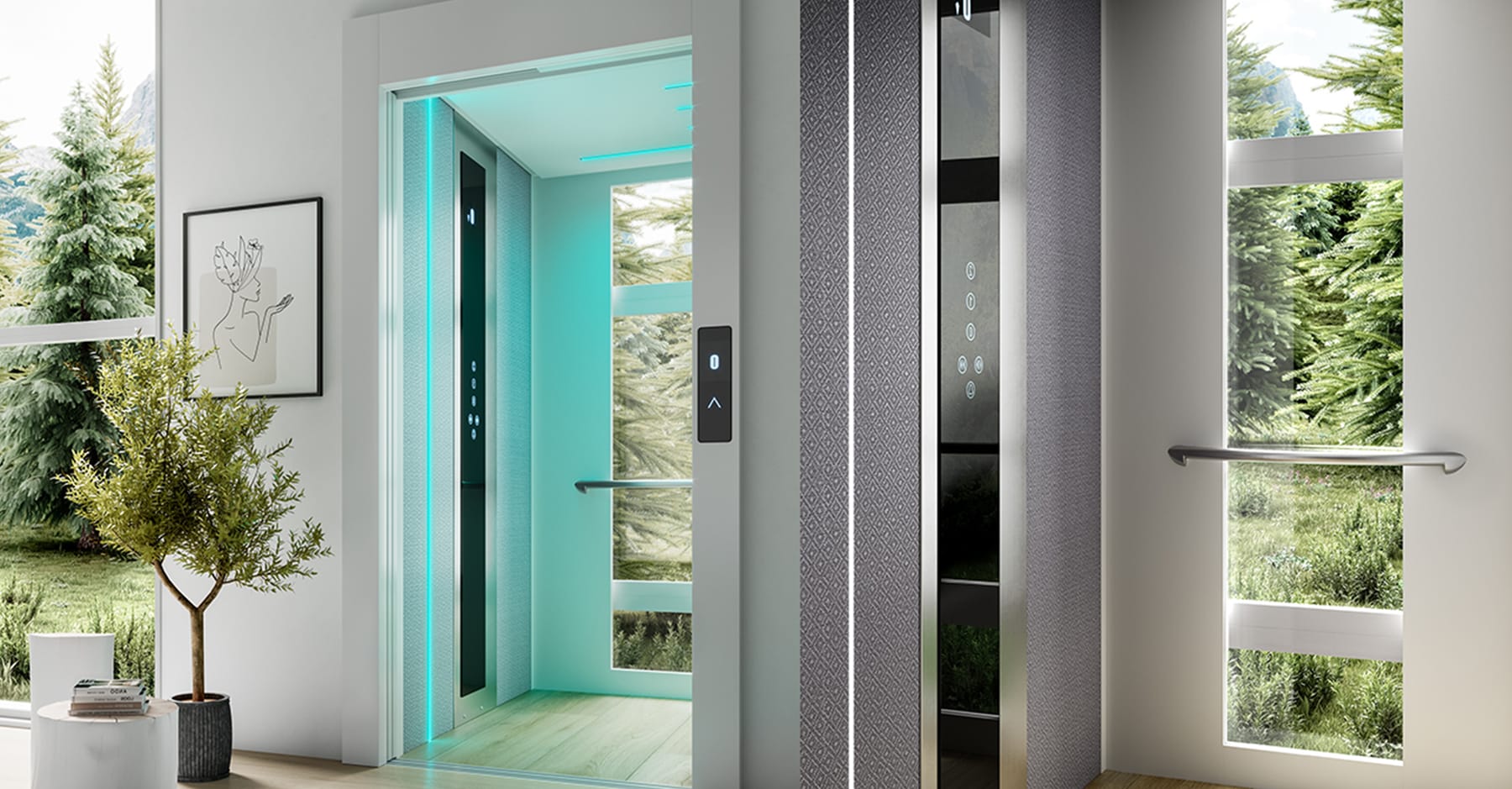 Vimec E20 home lift Nordic finish